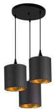Candellux LONG 33-73969 lampa wisząca czarne abażury o złotym wnętrzu 3X40W E14 40 cm