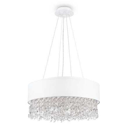 Maytoni Manfred MOD600PL-06W lampa wisząca metalowa abażur tkanina kryształki 6XE14 60W 45cm