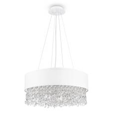 Maytoni Manfred MOD600PL-06W lampa wisząca metalowa abażur tkanina kryształki 6XE14 60W 45cm