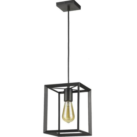 Light Prestige Napoli LP-4146/1P-BL lampa wisząca czarna metalowa kwadrat 1x60W E27 144,5cm