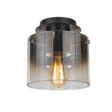 Italux Javier MX17076-1A BK plafon lampa sufitowa nowoczesna metalowa czarny klosz szkło dymny E27 1x60W IP20 23cm