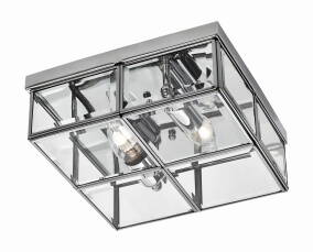 Light Prestige Monza LP-2323/2C plafon lampa sufitowa metalowa klosz szklany kafelki transparentny 2x40W E14 30cm