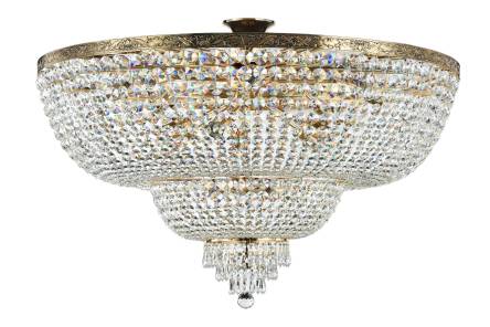 Maytoni Palace DIA890-CL-18-G plafon lampa sufitowa rama metalowa mosiądz kryształy 18xE27 60W 100 cm