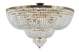 Maytoni Palace DIA890-CL-18-G plafon lampa sufitowa rama metalowa mosiądz kryształy 18xE27 60W 100 cm