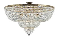 Maytoni Palace DIA890-CL-18-G plafon lampa sufitowa rama metalowa mosiądz kryształy 18xE27 60W 100 cm