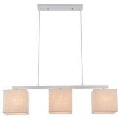 Candellux BOHO 33-58355 lampa wisząca abażur biały len 3X40W E27 85cm