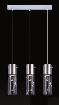 Italux lampa wisząca Cordell MDM1835-3 szklana z kryształkami na listwie 53cm