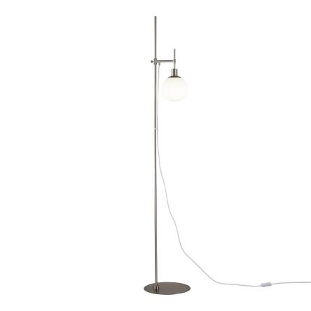 Maytoni Erich MOD221-FL-01-N lampa podłogowa metalowa rama nikiel klosz matowe szkło białe 1xE14 40W 25 cm