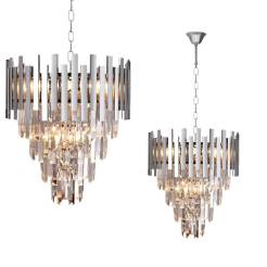 Milagro ASPEN II CHROME ML5997 żyrandol glamour chrom metal kryształ zawiesie w postaci łańcucha 9xE14 45cm