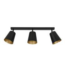 Emibig PRISM 3 BLACK / GOLD 406/3 plafon lampa sufitowa regulowane klosze czarne złoty środek 3x60W E27 90cm