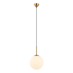 Italux Deore PND-5578-1M-BRO lampa wisząca nowoczesna stal brąz antyczny klosz szklany kula 25cm E27 1x40W