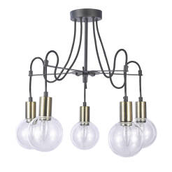 Italux Gianni MX16096-5A plafon lampa sufitowa nowoczesna metalowa klosze szkło przeźroczyste E14 5x40W IP20 57cm