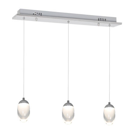 Milagro OVO ML428 lampa wisząca chrom stylistyka przypominająca kroplę wody 3 punkty światła 4000K 15W LED 47cm