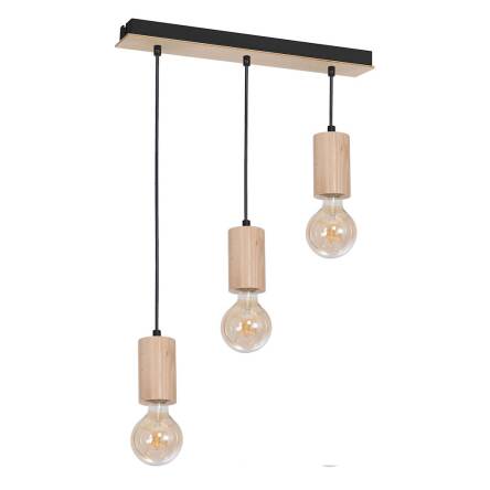 Milagro LINES MLP8826 lampa wisząca naturalne drewno regulacja wysokości 3xE27 62cm