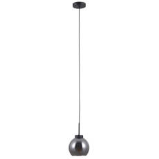 Italux Poggi PND-28028-1B lampa wisząca nowoczesna stal czarny mat szkło dymiony 15cm IP20 E27 1x40W