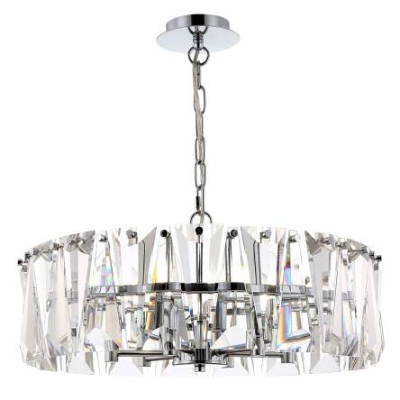 Maytoni Puntes MOD043PL-06CH lampa wisząca metalowa chrom szklane płytki 6XE14 60W 51,7cm