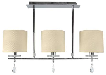 Candellux ESTERA 33-11510 lampa wisząca chrom 3X40W E14 kryształki abażur jasnokremowy 62cm