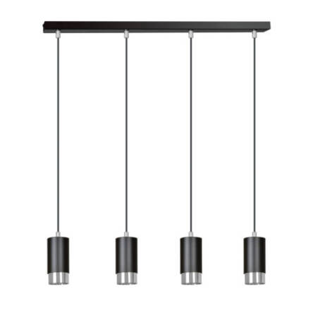 Emibig FUMIKO 4 BL/CHROME 816/4 lampa wisząca designerska tuby czarno srebrne 4x30W GU10 60cm