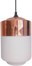 Candellux MASALA 31-37633 lampa wisząca klosz biały szklany z metalową miedzianą nakładką 1X60W E27 17 cm