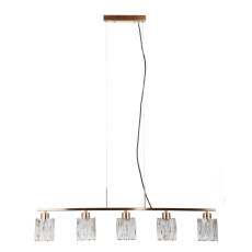 Italux Simona PND-40814-5-HBR lampa wisząca złota E14 85cm