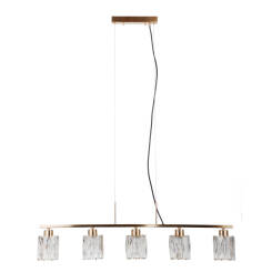 Italux Simona PND-40814-5-HBR lampa wisząca złota E14 85cm