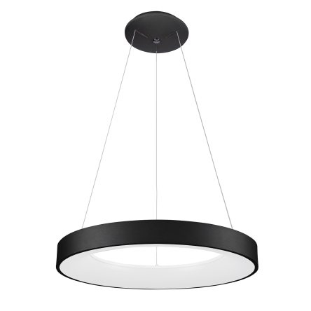 Italux Giulia 5304-850RP-BK-4  lampa wisząca nowoczesna czarna aluminium klosz akryl 60cm 4000K LED 50W