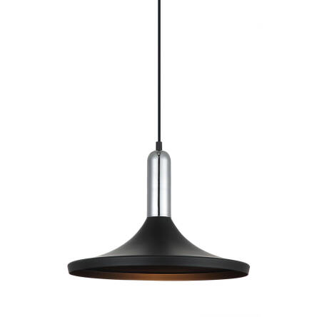 Italux lampa wisząca Lusty MDM-3027/1 BK+CR chrom czarny metalowa 36cm