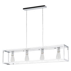 Italux Sigalo MD-BR4366-D4 CH lampa wisząca metalowa rama prostokąt chrom E27 4x60W IP20 18cm