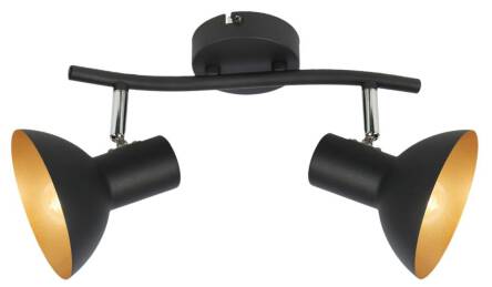 Candellux DISO 92-63427 oprawa oświetleniowa spot metalow klosz 2X40W E27 czarny+złoty 38cm