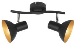 Candellux DISO 92-63427 oprawa oświetleniowa spot metalow klosz 2X40W E27 czarny+złoty 38cm
