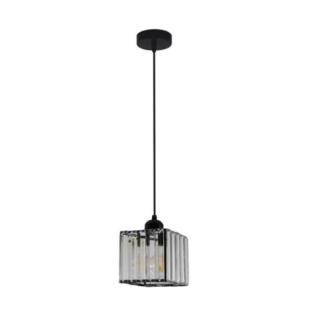 Light Prestige Galactico 1 LP-2383/1P lampa wisząca kwadratowy klosz z pionowych transparentnych szklanych kryształków regulacja wysokości 1x60W E27 15cm