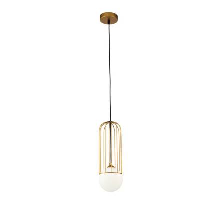 Maytoni Telford P361PL-01G lampa wisząca metalowa ramka złota klosz matowe szkło 1xG9 25W 12 cm