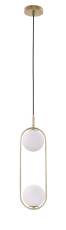 Candellux CORDEL 32-73464 lampa wisząca mosiądz kula szklana 2X28W G9 18,5 cm