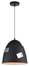 Candellux PATCH 31-43184 lampa wisząca 1X60W E27 klosz metalowy czarny+ chrom dekor 29 cm