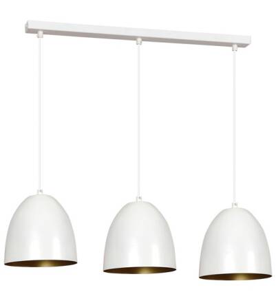 Emibig LENOX 3 WHITE / GOLD 411/3 lampa wisząca nowoczesna metalowa potrójna biało-złota 3x60W E27 70cm