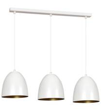 Emibig LENOX 3 WHITE / GOLD 411/3 lampa wisząca nowoczesna metalowa potrójna biało-złota 3x60W E27 70cm