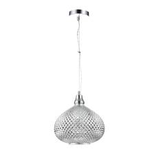 Maytoni Moreno P019-PL-01-N lampa wisząca metalowa rama chrom klosz szkło teksturowane 1xE27 60W 28 cm