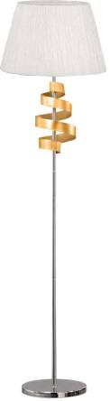 Candellux DENIS 51-23506 lampa podłogowa chrom złoty abażur 1X60W E27 41cm