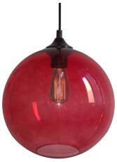 Candellux EDISON 31-21410 lampa wisząca szklany klosz czerwony 1X60W E27 25cm