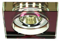 Candellux SS-16 CH/PU 2244344 oprawa do wbudowania chrom MR16 oczko sufitowe kwadratowa szkło fioletowe min 6,4cm