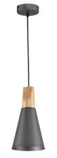 Maytoni Bicones P359-PL-140-C  lampa wisząca szary klosz metalowy element drewna 1xE27 60W 14cm