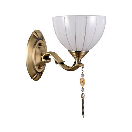 Italux Baxio MB38445-1 kinkiet lampa ścienna metal klasyczna klosz mleczny szklany E27 1x60W IP20 24cm