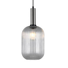 Italux Antiola PND-5588-1L-SC+CL lampa wisząca nowoczesna stal nikiel satynowany szklany klosz przezroczysty 1x40W E27 20cm