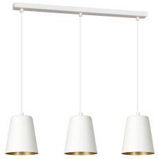 Emibig MILAGRO 3 WHITE / GOLD 414/3 lampa wisząca nowoczesna biała środek złoty metal 3x60W E27 66cm