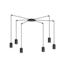 Emibig TRAKER 6 BL/BLACK 524/6 lampa wisząca halogen punktowy oryginalny czarny 6x30W Gu-10 300cm