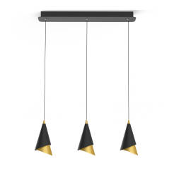 Italux Raalto PND-433128-3 lampa wisząca nowoczesna czarno-złota stal aluminium 69,9cm IP20 LED 21W 3000K