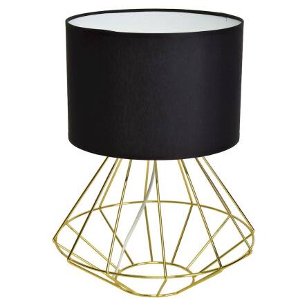 Milagro LUPO BLACK/GOLD MLP6272 lampa stołowa abażur czarny złoty koszyk 1xE27 40cm