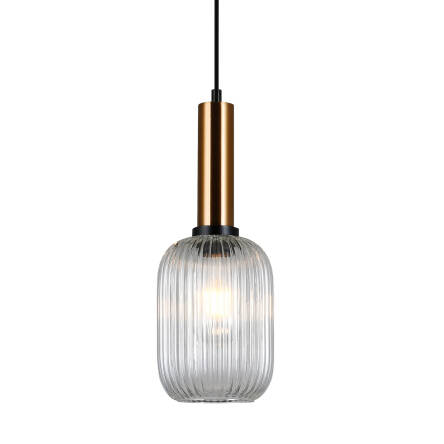 Italux Antiola PND-5588-1M-BRO+CL lampa wisząca nowoczesna mosiężny szklany klosz przeźroczysty 1x40W E27 15cm