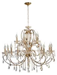 Candellux AURORA 30-99801 żyrandol złoty kryształy 15x40W E14 88cm