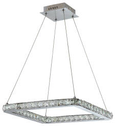 Candellux LORDS 31-34854 lampa wisząca kwadrat chrom kryształy LED 24W 42x42cm